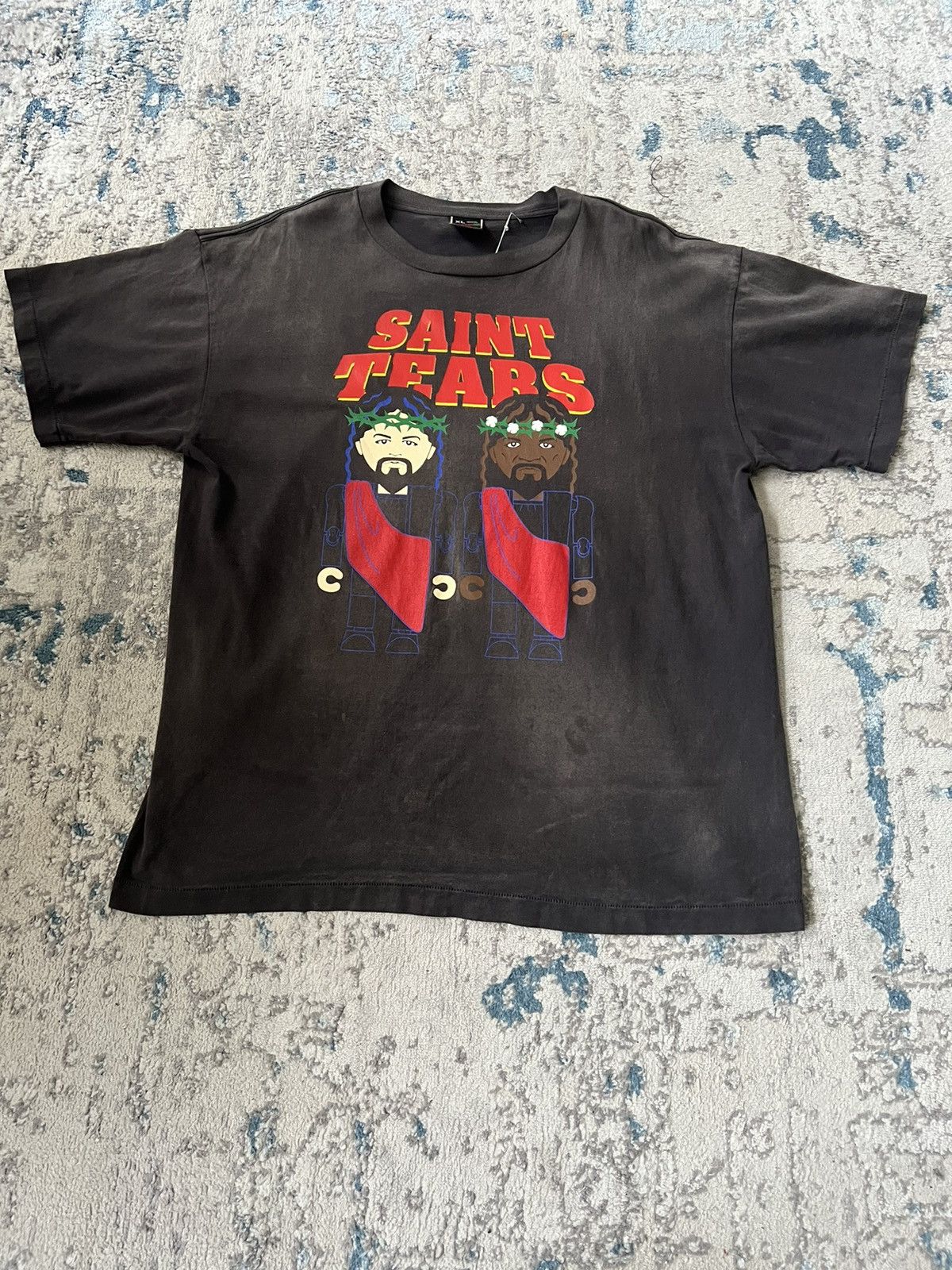 image of Denim Tears x Saint Michael Saint Tears Pulp Fiction Tee in Black, Men's (Size XL)