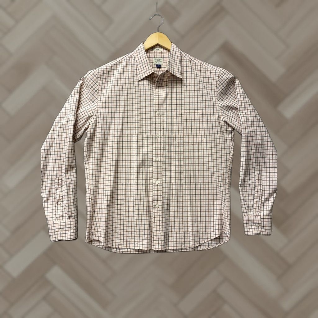 J.Crew J Crew Button Shirt Men’s L Peach Slim Fit Check /158-34 Button-Up Long Sleeve Cotton Slimming Size US L / EU 52-54 / 3 - 1 Thumbnail