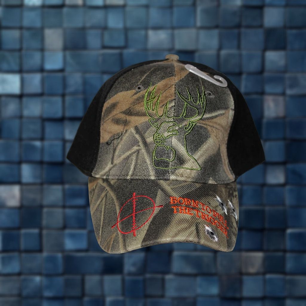 Born VINTAGE TOP Deer Hunting Baseball Cap Men Adjustable Black Camo Outdoor Hunting Mens Size ONE SIZE - 1 Thumbnail