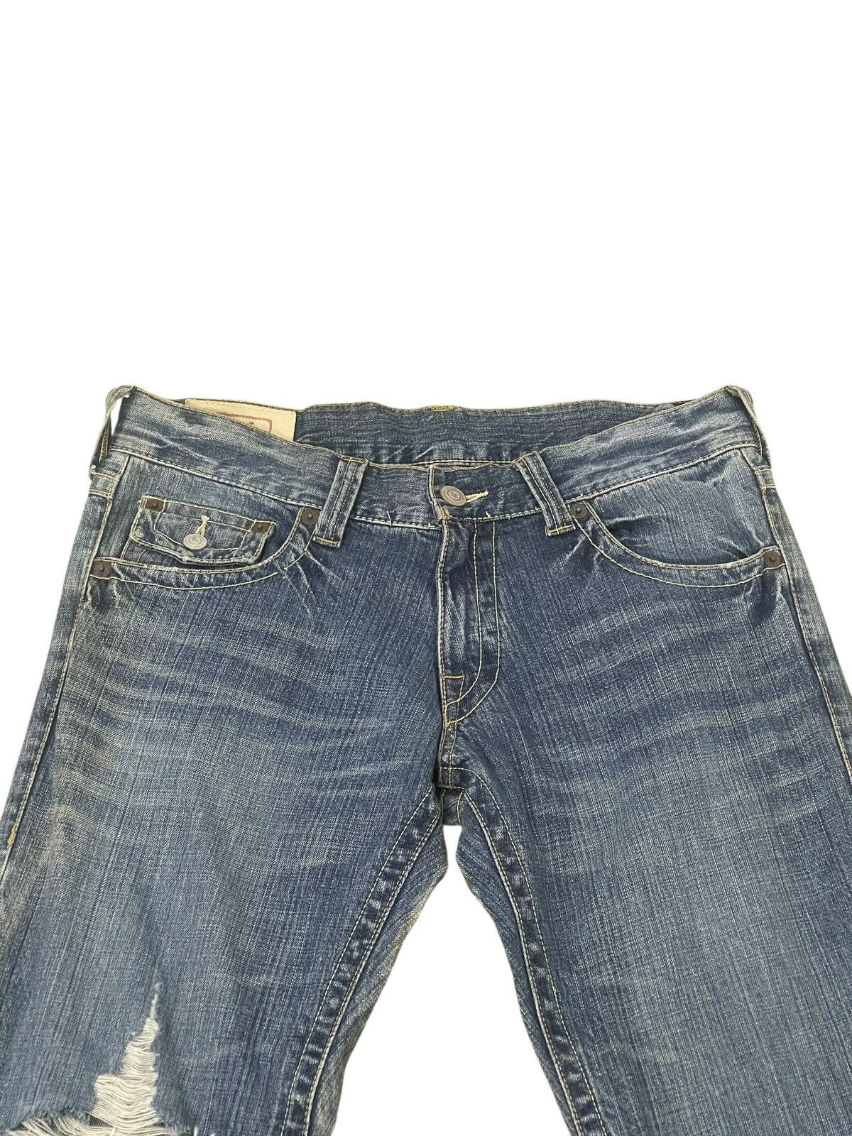 Japanese Brand Flare Jeans Rush Hour Distress Denim Boot Cut 2🟦2 Size US 35 - 8 Thumbnail
