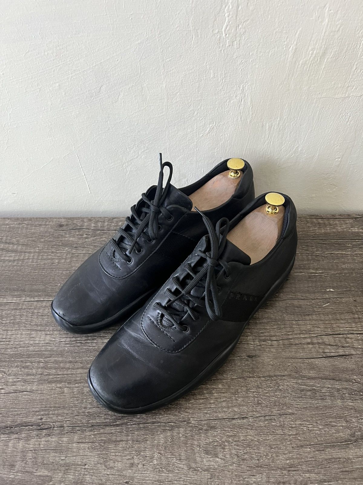 Prada PRADA SOLBIATO BLACK LEATHER LACE UP Size US 8.5 / EU 41-42 - 1 Thumbnail