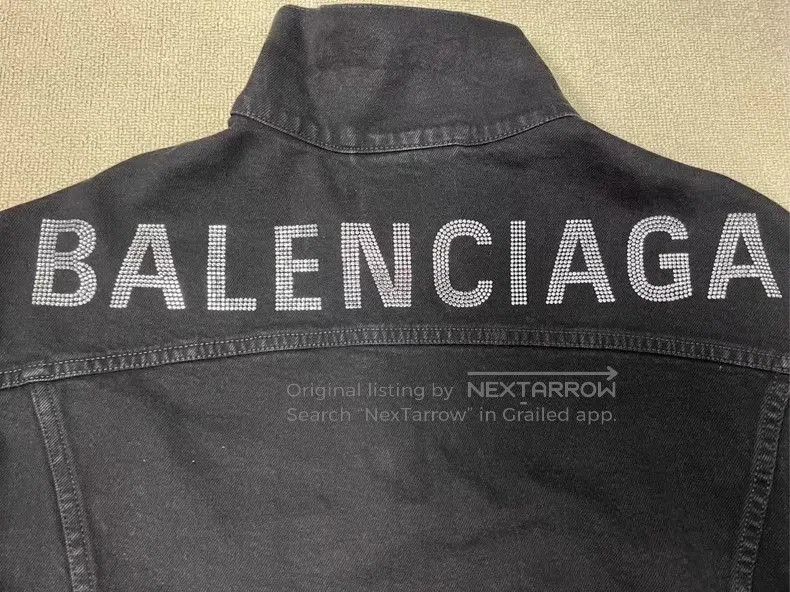 Balenciaga Balenciaga Crystal Logo Denim Jacket. Size US XS / EU 42 / 0 - 3 Thumbnail