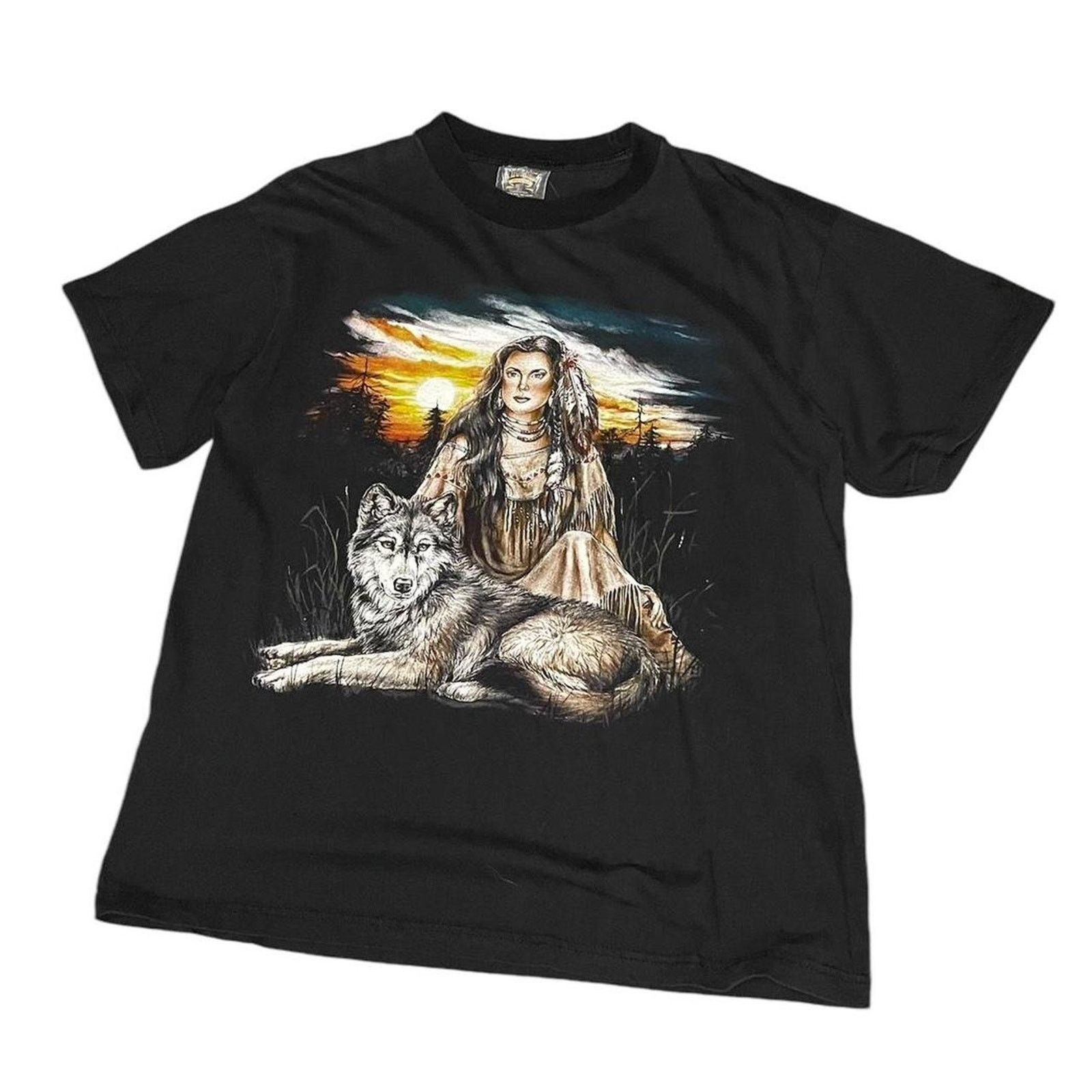 Vintage Vintage american thunder wolf nature tee Size US L / EU 52-54 / 3 - 1 Thumbnail