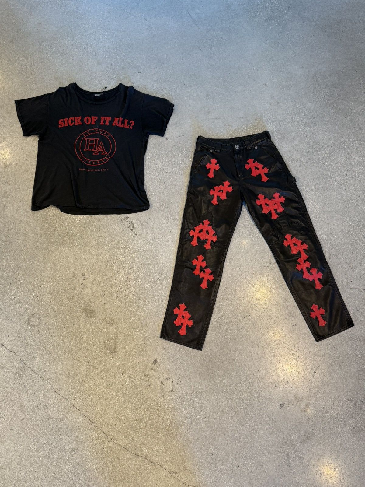 Chrome Hearts Chrome Hearts Leather Flooded Pants (1of1) 🔥👹🔥 Size US 26 / EU 42 - 11 Thumbnail