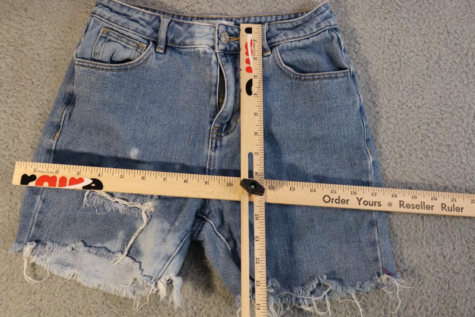 Pacsun Pacsun Mom Short Women's 24 Blue Denim Distressed Frayed Hem Size 24" / US 00 / IT 34 - 3 Thumbnail