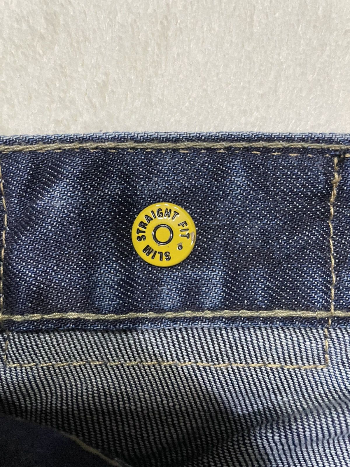 Japanese Brand Vintage SMOG Straight Cut Faded Dark Blue Jeans Size US 34 / EU 50 - 9 Thumbnail