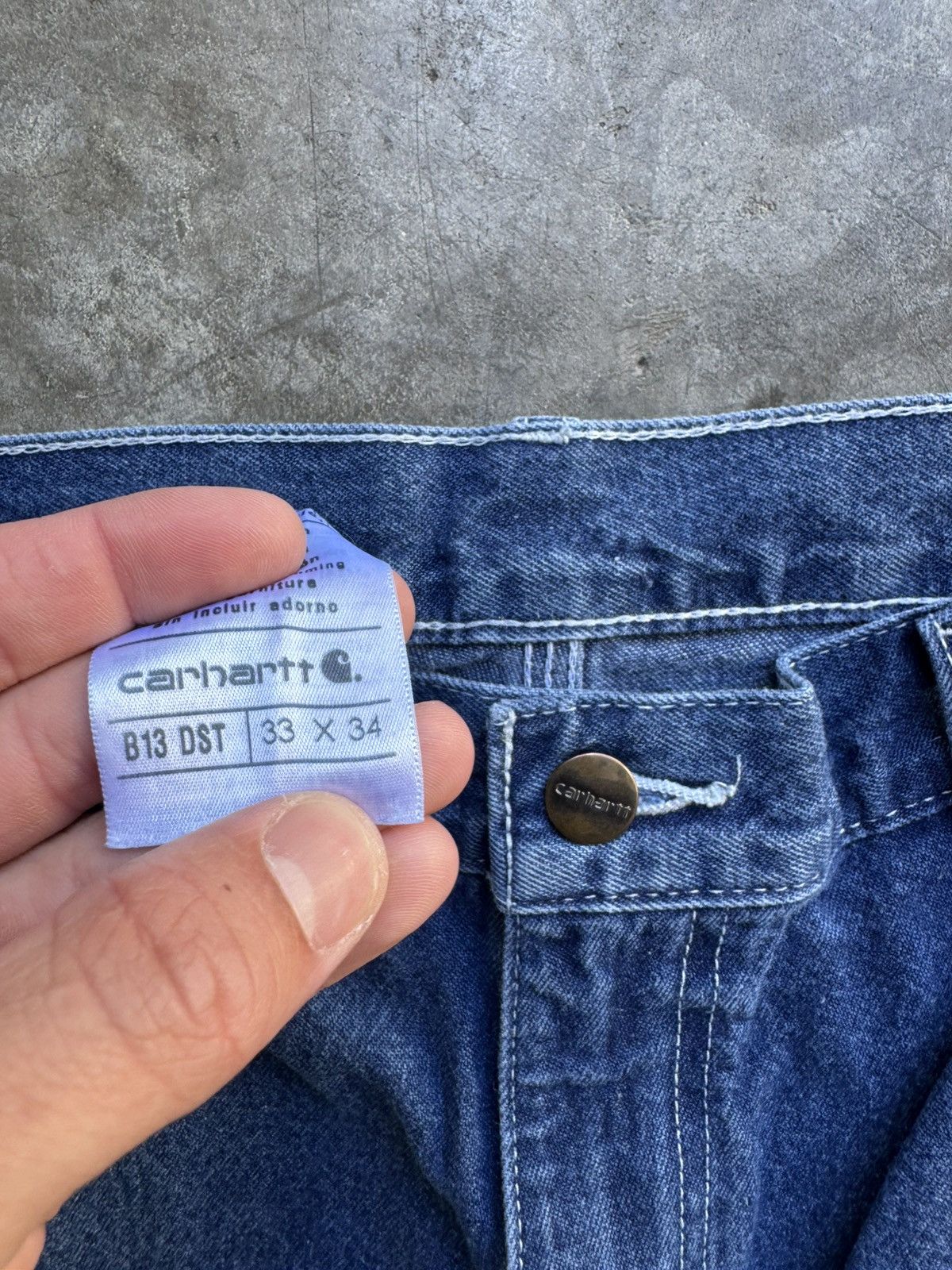 Carhartt Vintage 90s/00s Carhartt Dark Wash Carpenter Workwear Denim Size US 32 / EU 48 - 3 Thumbnail