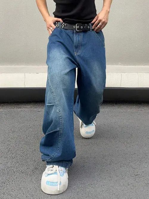 Japanese Brand Faded Baggy Denim Jeans Loose fit Size US 34 / EU 50 - 3 Thumbnail