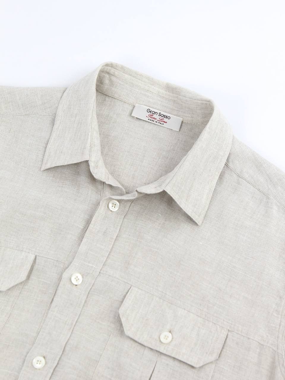 Gran Sasso GRAN SASSO Beige linen shirt Size US M / EU 48-50 / 2 - 7 Thumbnail