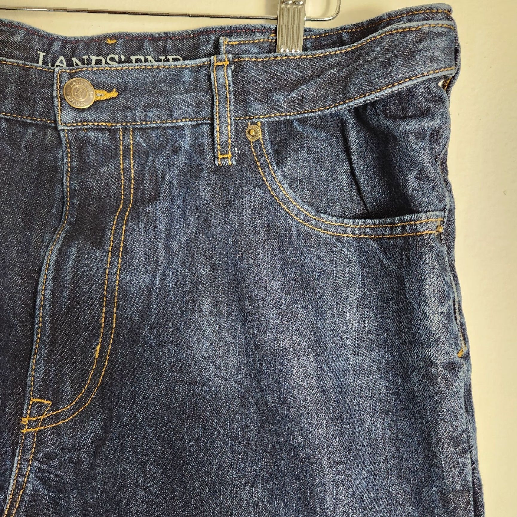 Lands' End VINTAGE Lands' End Mens Comfort Waist Flannel-Lined Straight Leg Jeans-Size 38x30 Blue Cotton 5-Pocket Regular Workwear Mens Size US 38 / EU 54 - 2 Thumbnail
