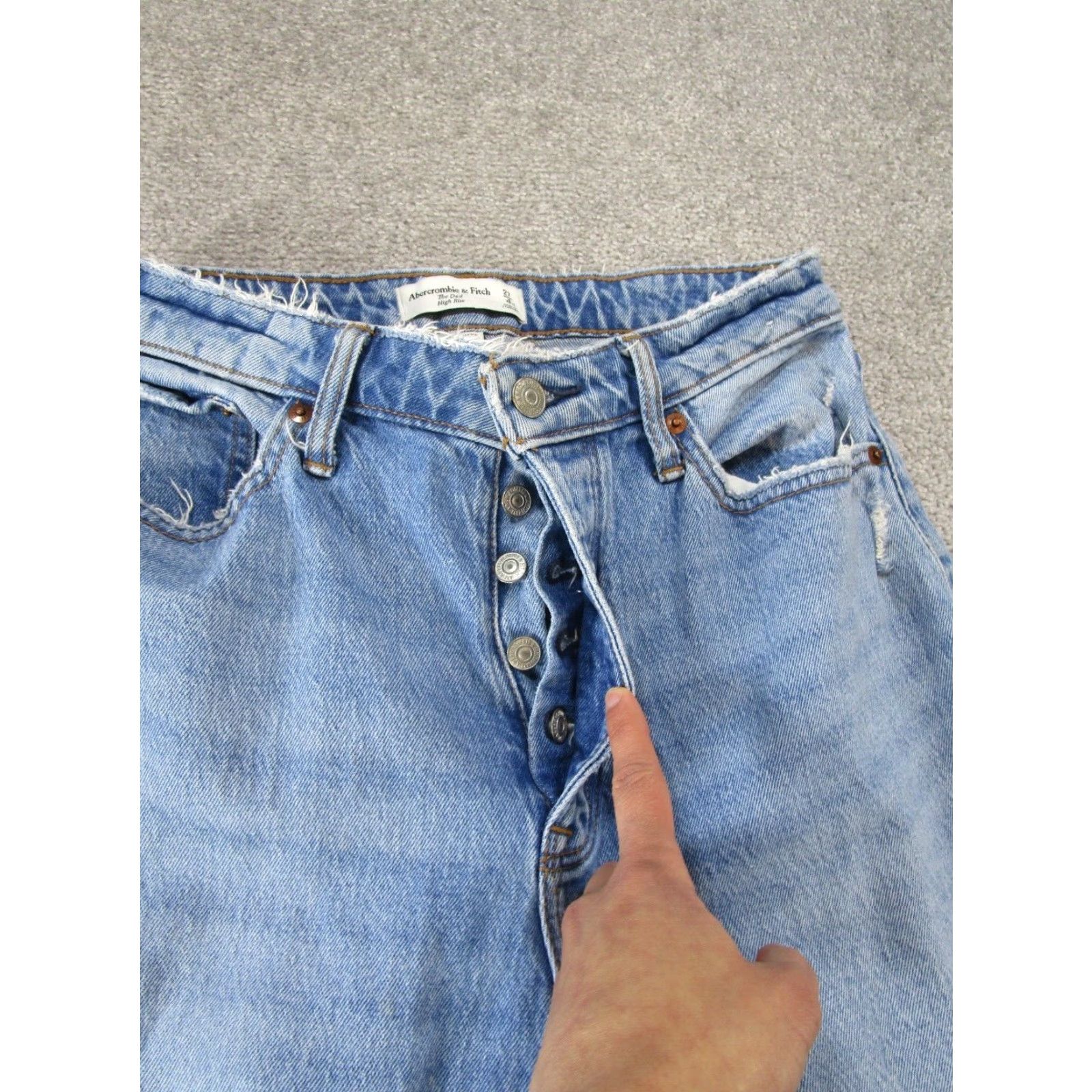 Abercrombie & Fitch Abercrombie & Fitch Jeans Womens 27P Petite The Dad High Rise Light Wash Denim Blue Straight 27P Womens Jeans Size 27" / US 4 / IT 40 - 3 Thumbnail