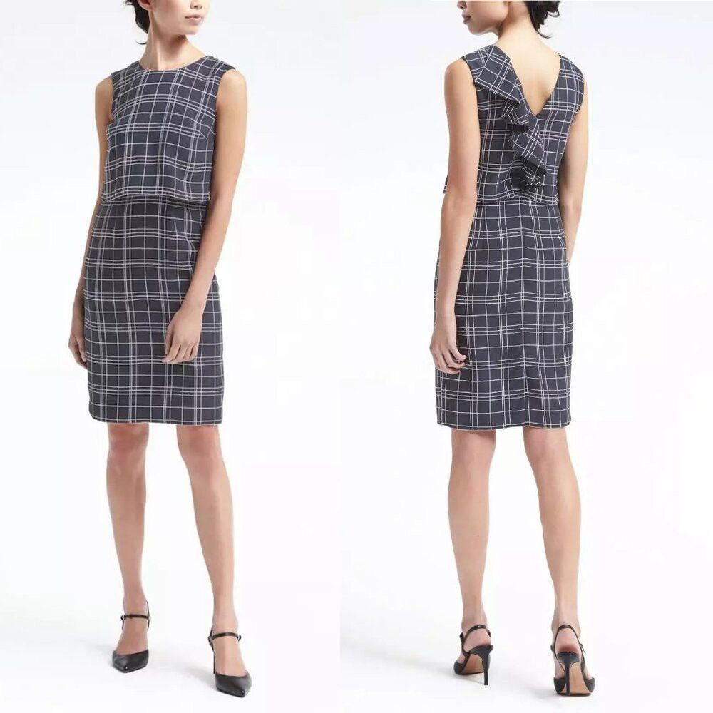 Banana Republic NWT New $128 Banana Republic Plaid Tiered Sheath Dress Size Size M / US 6-8 / IT 42-44 - 1 Thumbnail