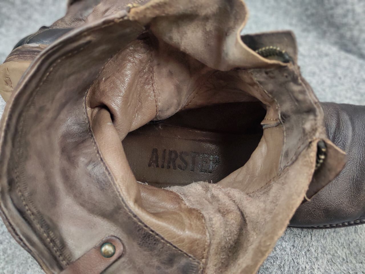 A.S.98 Airstep 98 Design Zipper Brown Leather Ankle Women Boots Size US 7 / IT 37 - 18 Thumbnail