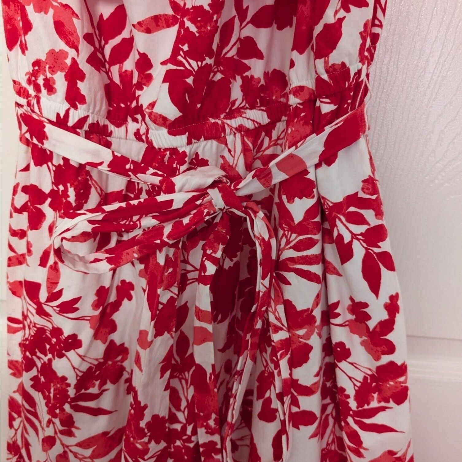 Designer Lane Bryant Floral Maxi Dress Womens Size 22/24 White Red Size 3XL / US 20-22 - 3 Thumbnail