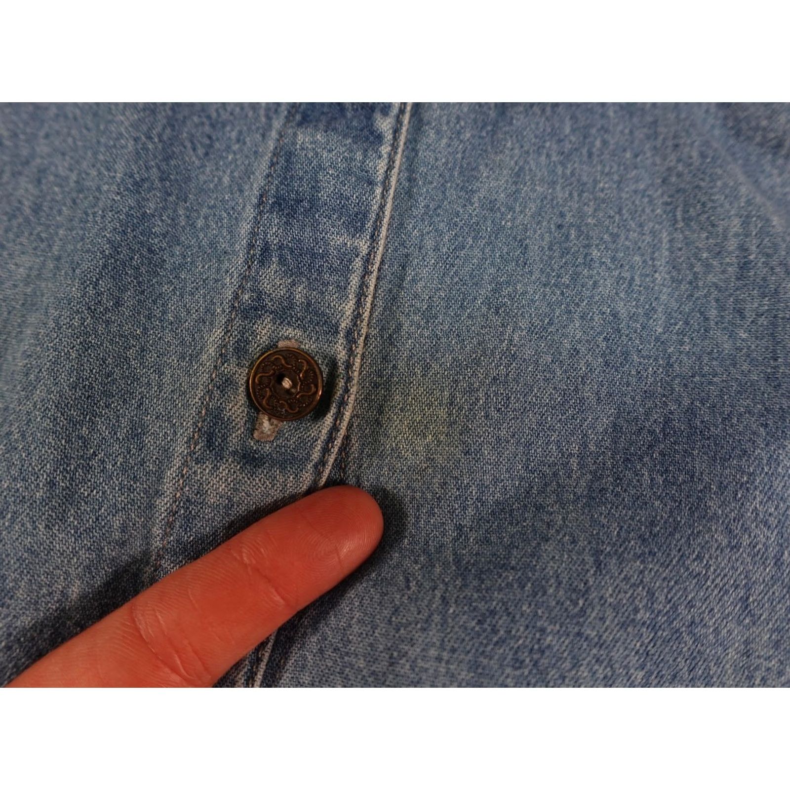 Vintage VINTAGE St. John's Bay Denim Dress Womens 12 Blue Denim Shirt Dress Long Sleeve Casual A-line Belt Button Front Collared 100% Cotton Jeanswear Size XL / US 12-14 / IT 48-50 - 5 Thumbnail