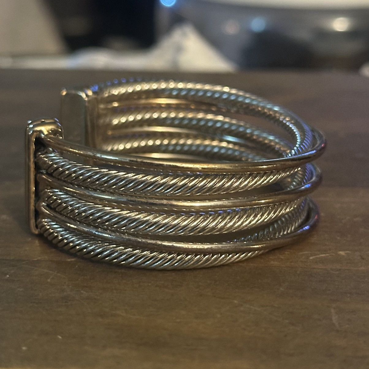 Other Two tone crossover open cuff bracelet Size ONE SIZE - 4 Thumbnail