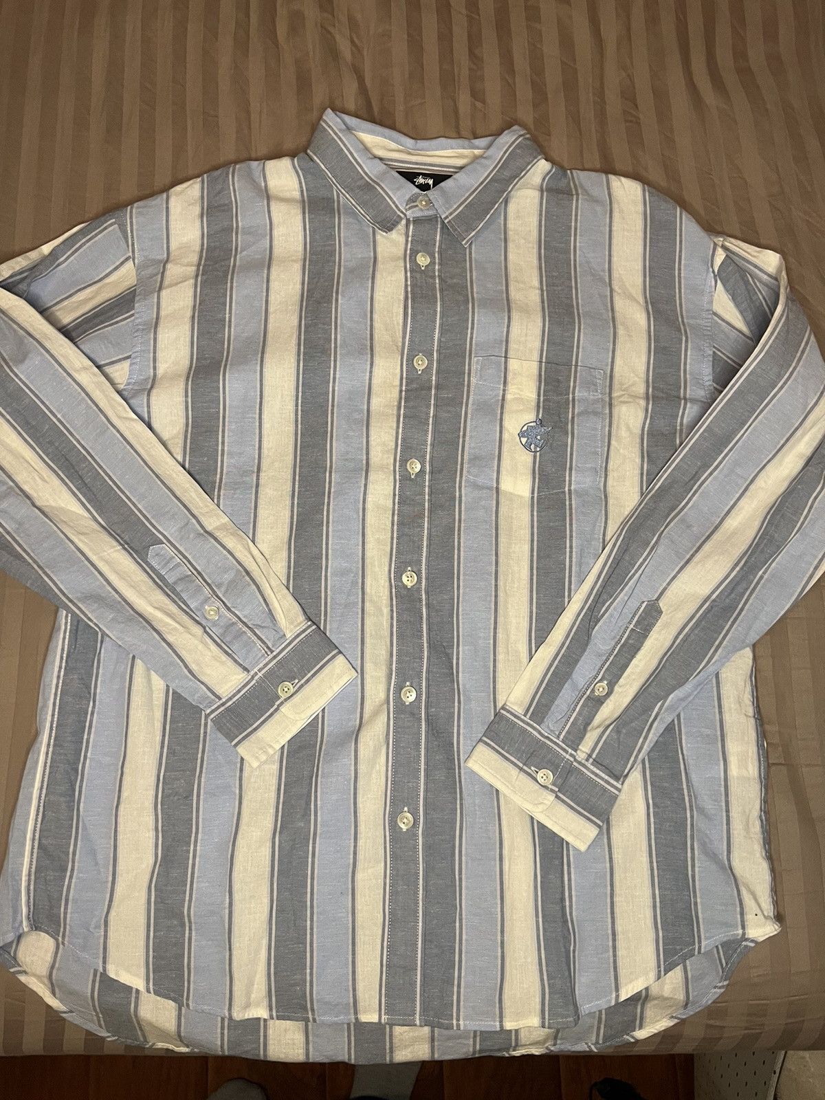 Stussy Stussy Wide Striped Shirt Surfman Logo 