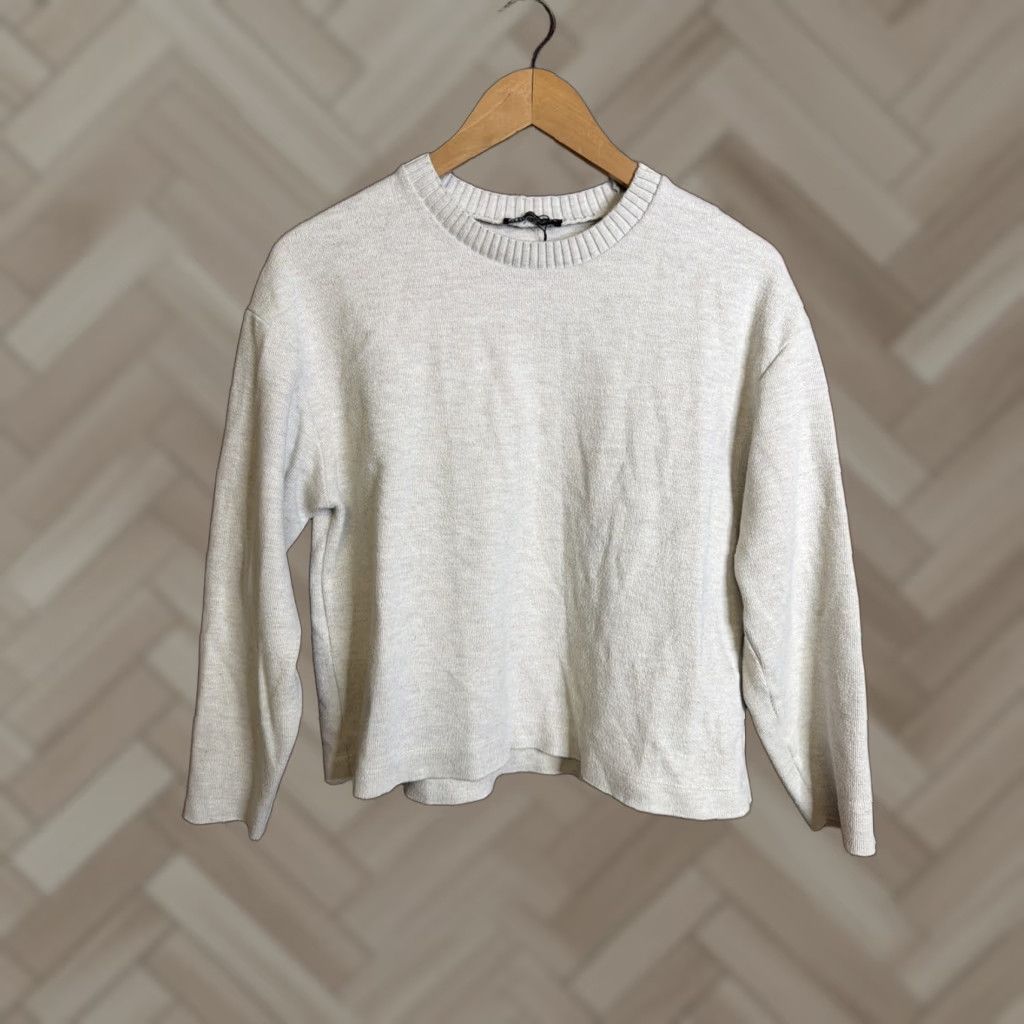 Zara Zara Women's Gray Cropped Sweater Size S Long Sleeve Knit Pullover Clothing Size S / US 4 / IT 40 - 1 Thumbnail