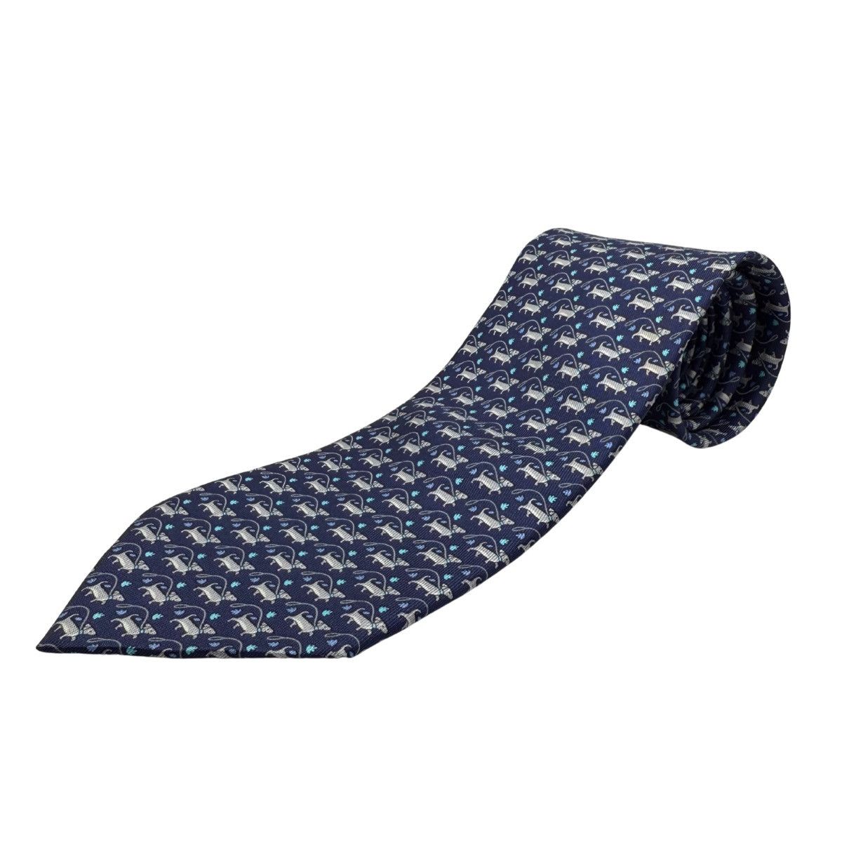 Salvatore Ferragamo Salvatore Ferragamo Silk Tie, Navy, Made in Italy, Like New Size ONE SIZE - 1 Thumbnail