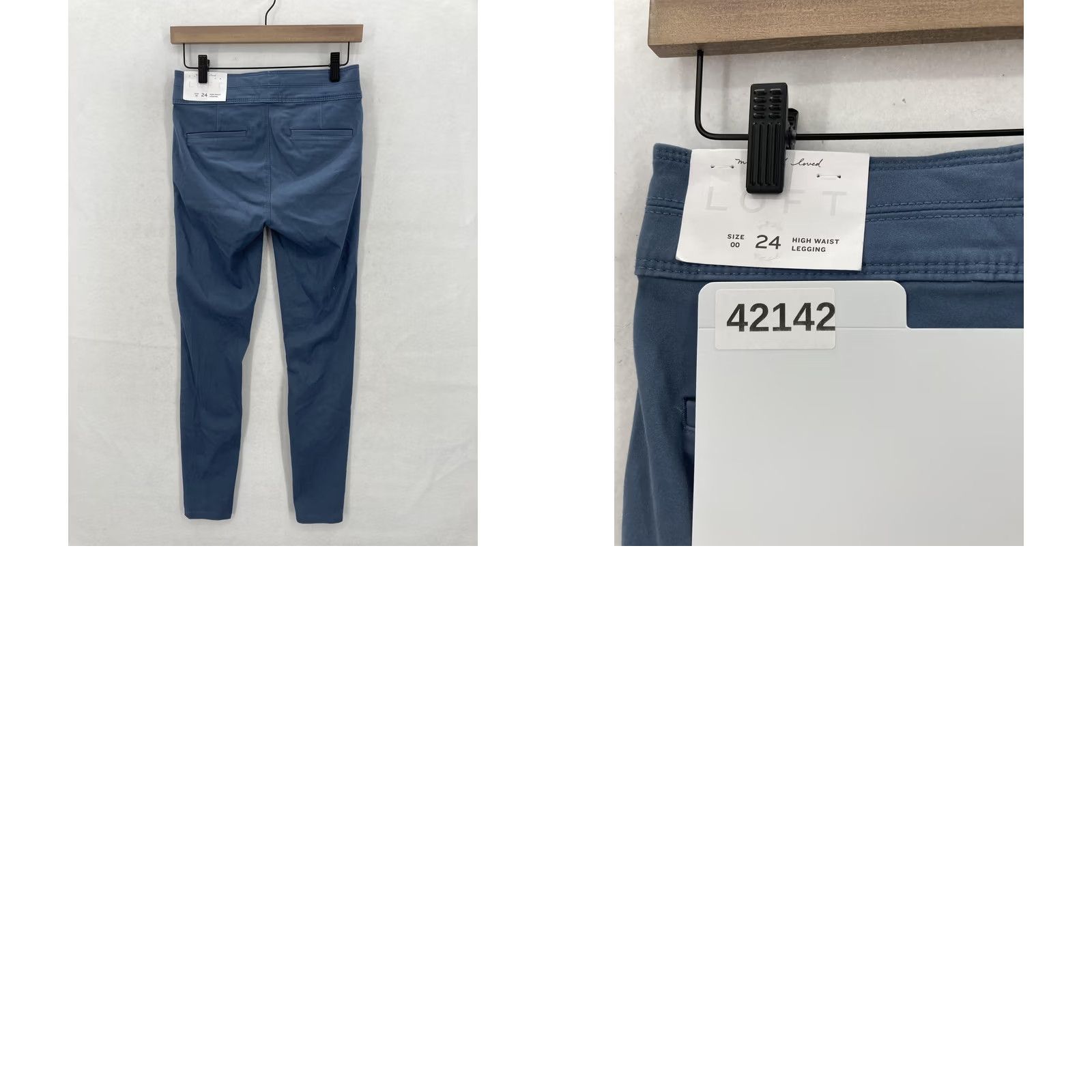 Loft VINTAGE LOFT Pants Womens 24/00 Blue High Waist Skinny Stretch Zip Pockets Slim Size 24" / US 00 / IT 34 - 10 Thumbnail