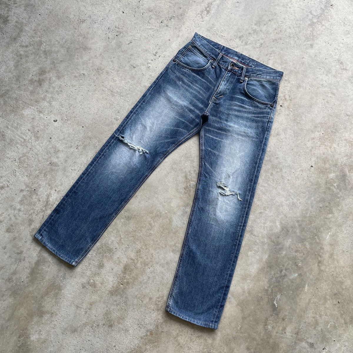 Edwin × Jean Vintage Edwin XV Faded Denim Distressed Pants Jeans Size US 31 - 2 Thumbnail