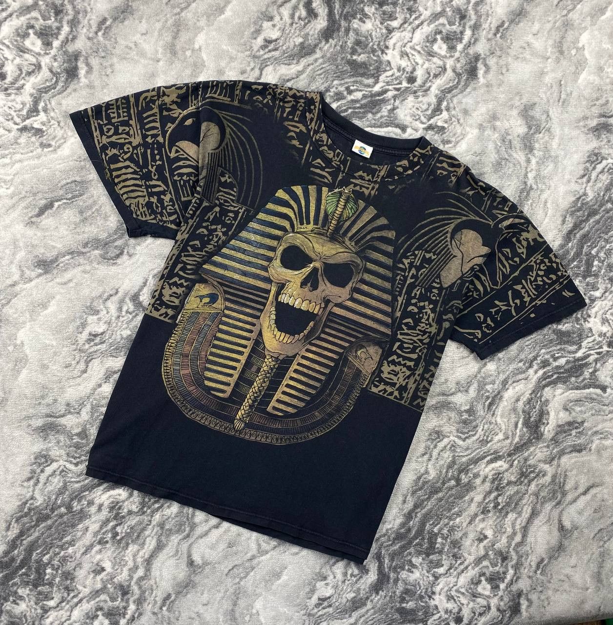 Vintage Vintage 2005 Egypt Skeleton All Over Print Gothic T-Shirt Size US XXL / EU 58 / 5 - 1 Thumbnail
