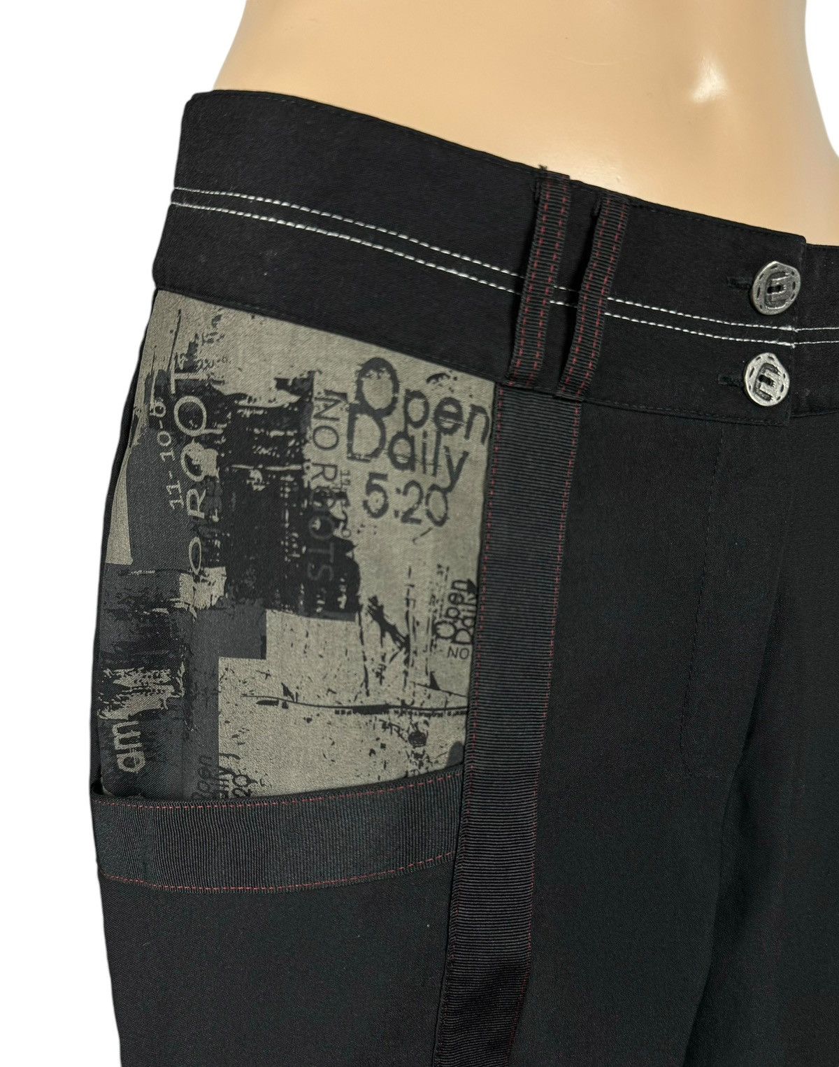 Designer E-Avant Garde Baggy Cotton-Spandex Pants size 3 Size 29" - 9 Thumbnail
