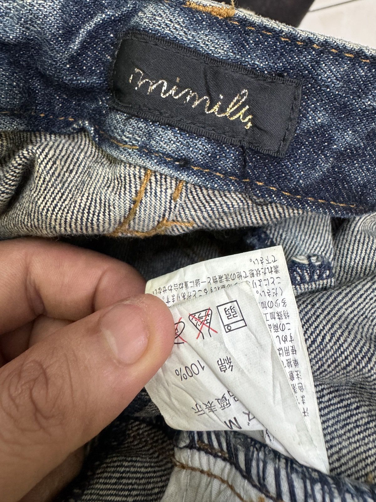 If Six Was Nine Japanese Distressed Double Waist Flare Denim Jeans Size US 29 - 14 Thumbnail