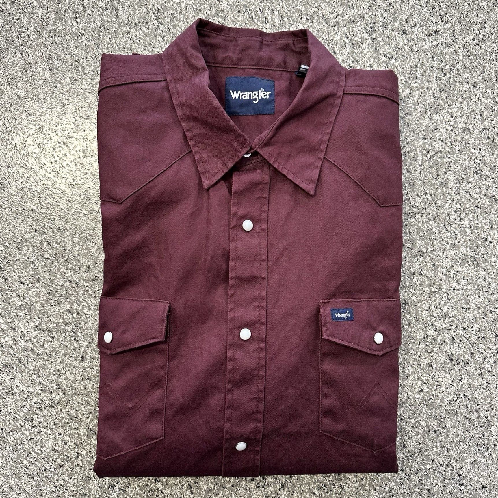 Wrangler VINTAGE Wrangler Cowboy Cut Western Shirt Pearl Snap Mens XXLT Firm Finish Twill Maroon Size US XXL / EU 58 / 5 - 2 Thumbnail