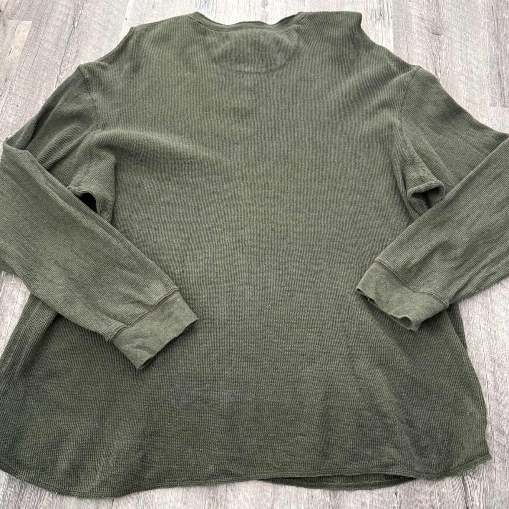Roundtree & Yorke Roundtree & Yorke Thermal Henley Mens 3XT Green Waffle Long Sleeve T-Shirt Size US XXL / EU 58 / 5 - 4 Thumbnail