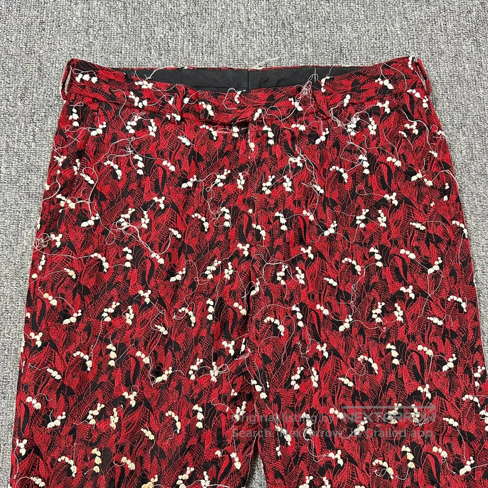 Dior Dior Homme 17FW Red Lily of the Valley Trousers. Size US 30 / EU 46 - 3 Thumbnail