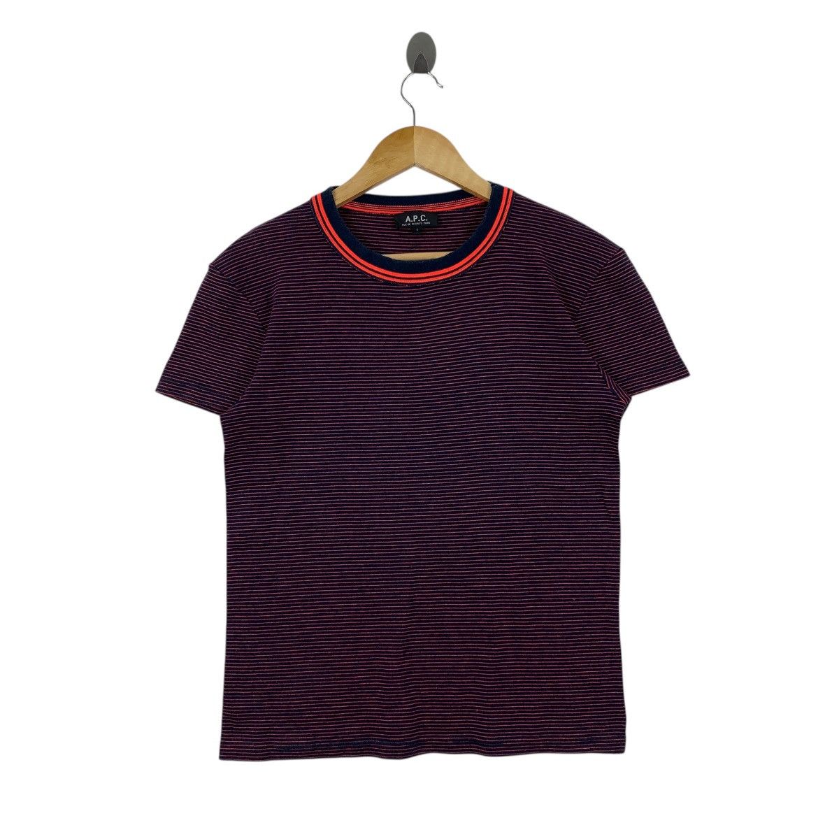 A.P.C. APC French Fashion Designer Casual Stripes Crewneck T-Shirt Size S / US 4 / IT 40 - 1 Thumbnail