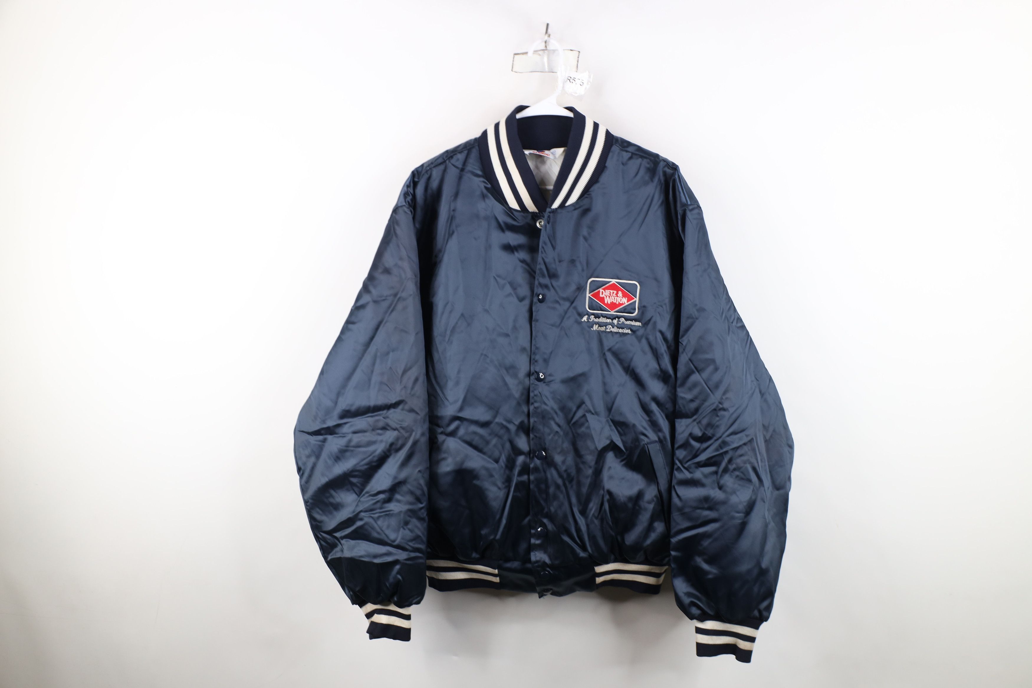 Vintage Vintage 80s 90s Watson Meats Quilted Satin Bomber Jacket USA Size US XXL / EU 58 / 5 - 1 Thumbnail