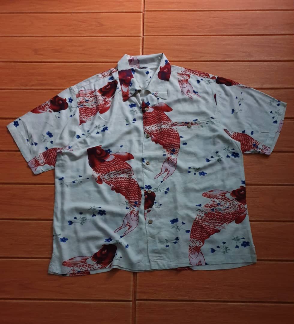 Japanese Brand 💥Tropical koi fish yakuza Japanese style shirt Size US XL / EU 56 / 4 - 5 Thumbnail