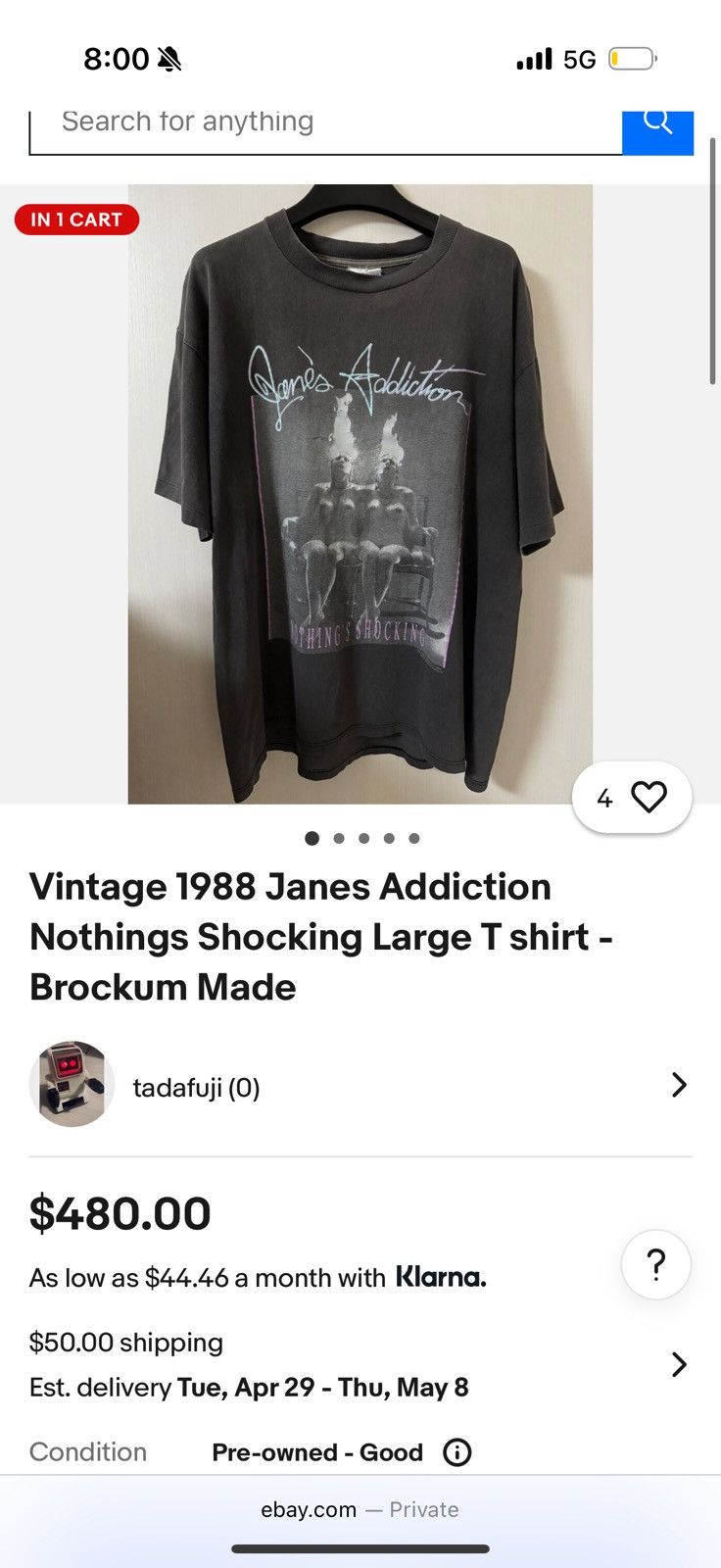 Vintage Jane’s Addiction Size US L / EU 52-54 / 3 - 3 Thumbnail