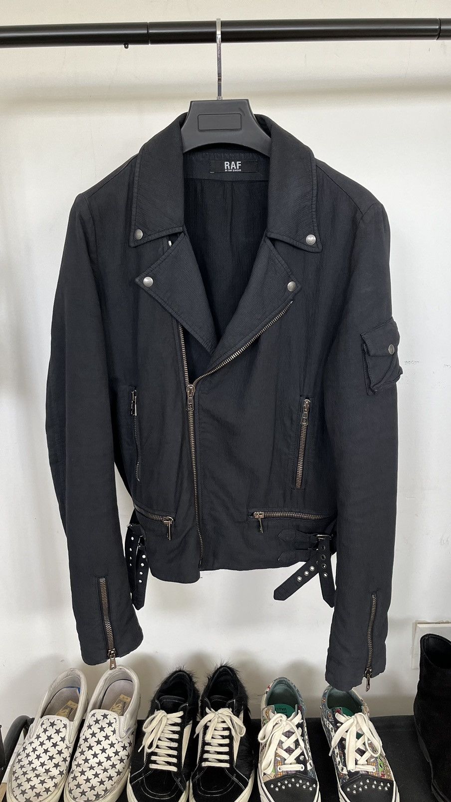 image of Raf By Raf Simons 2006 Riders Jacket in Black, Men's (Size Medium)