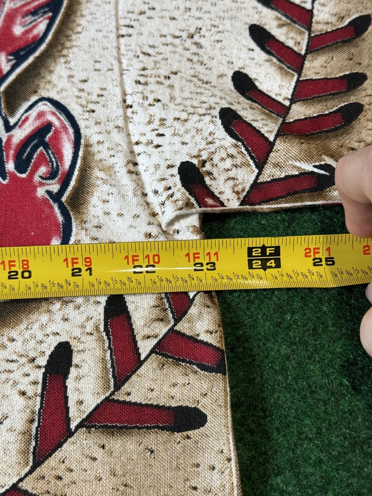 Signal Sport × Vintage Vintage 90s Cleveland Indians AOP All Over Print XL T Shirt Size US XL / EU 56 / 4 - 6 Thumbnail