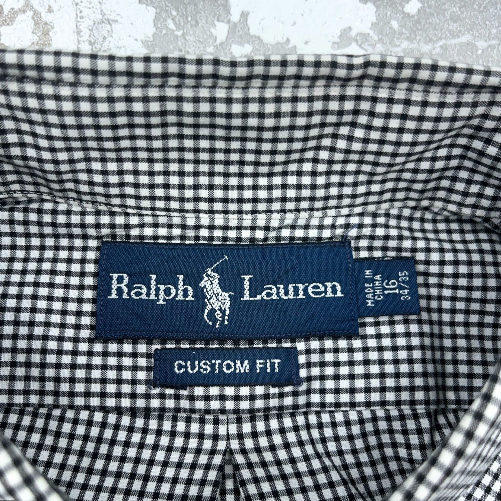 Ralph Lauren Ralph Lauren Shirt Men 16 34 Black White Button Up Dress Check Poplin Custom Fit Size 42R - 3 Thumbnail