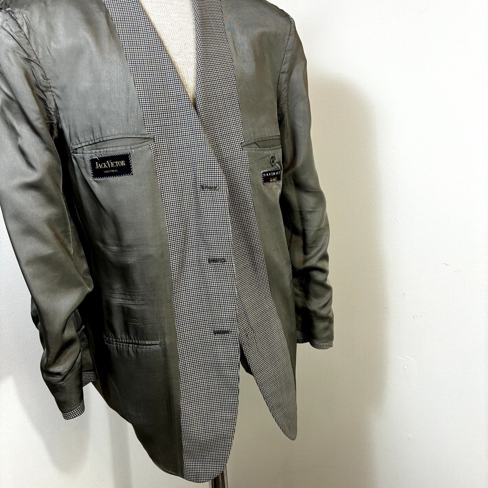 Jack Victor Jack Victor Men's Sport Coat Blazer 46L Multicolor Houndstoo Size 46L - 7 Thumbnail