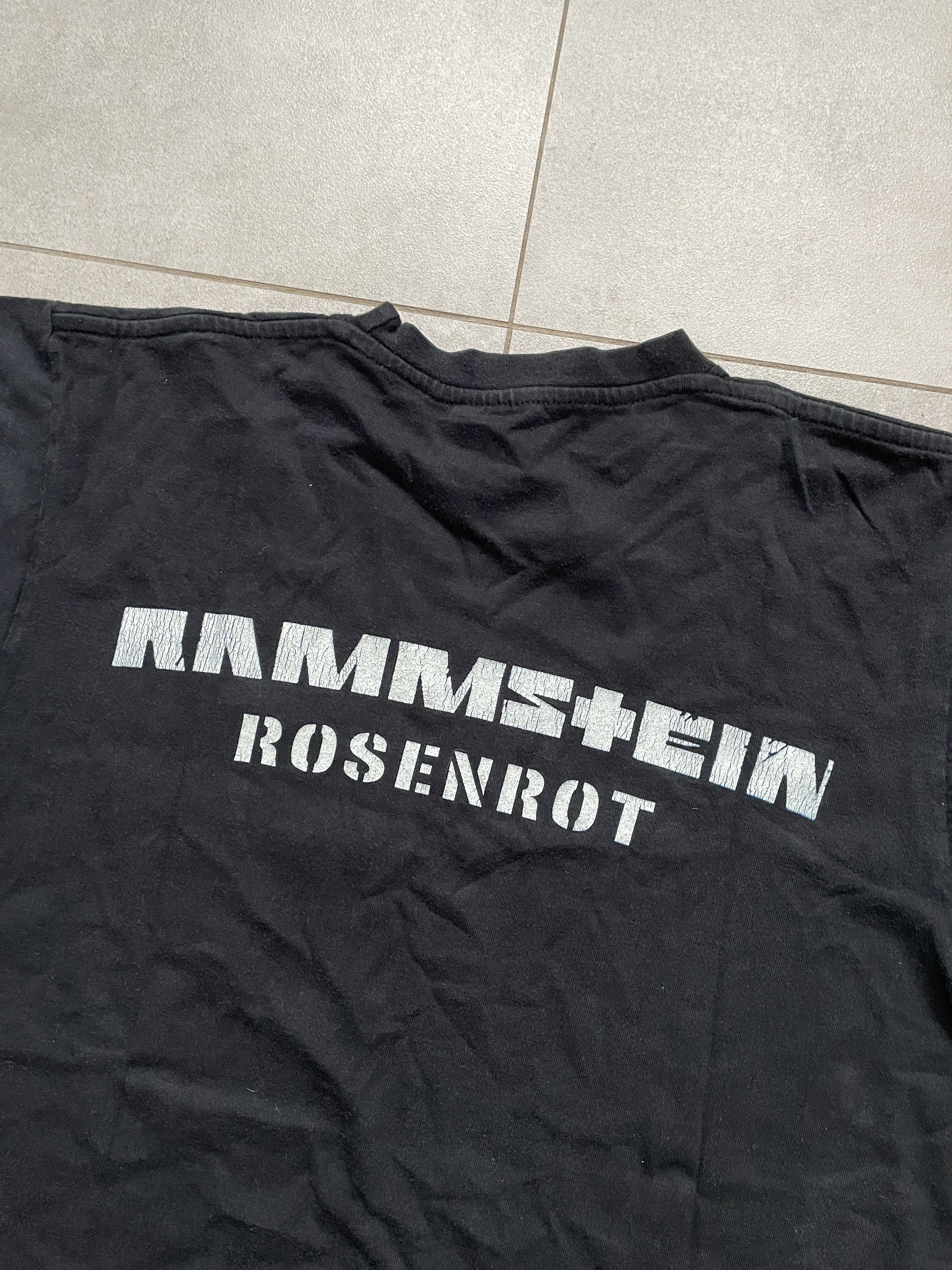Vintage Y2K RAMMSTEIN 2005 ROSENROT BLACK WASHED BAND TEE Size US M / EU 48-50 / 2 - 2 Thumbnail