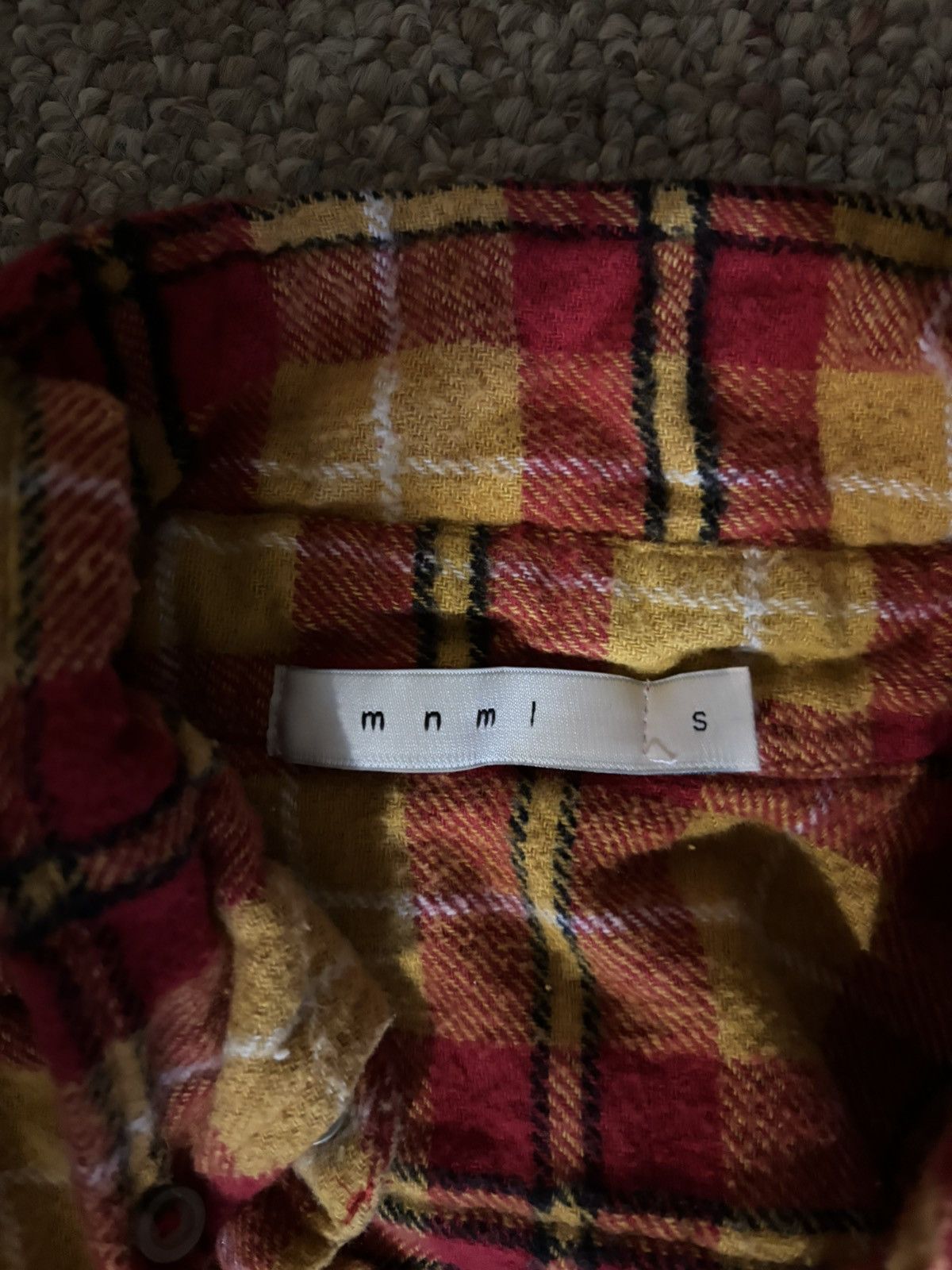 MNML Mnml brand flannel size small orange and yellow color way Size US S / EU 44-46 / 1 - 2 Thumbnail