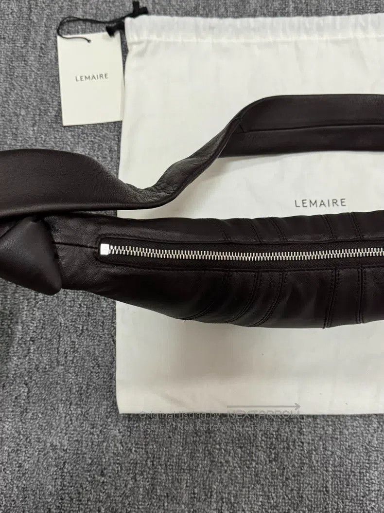 Lemaire LEMAIRE Dark chocolate brown sheepskin horn bag Size ONE SIZE - 6 Thumbnail