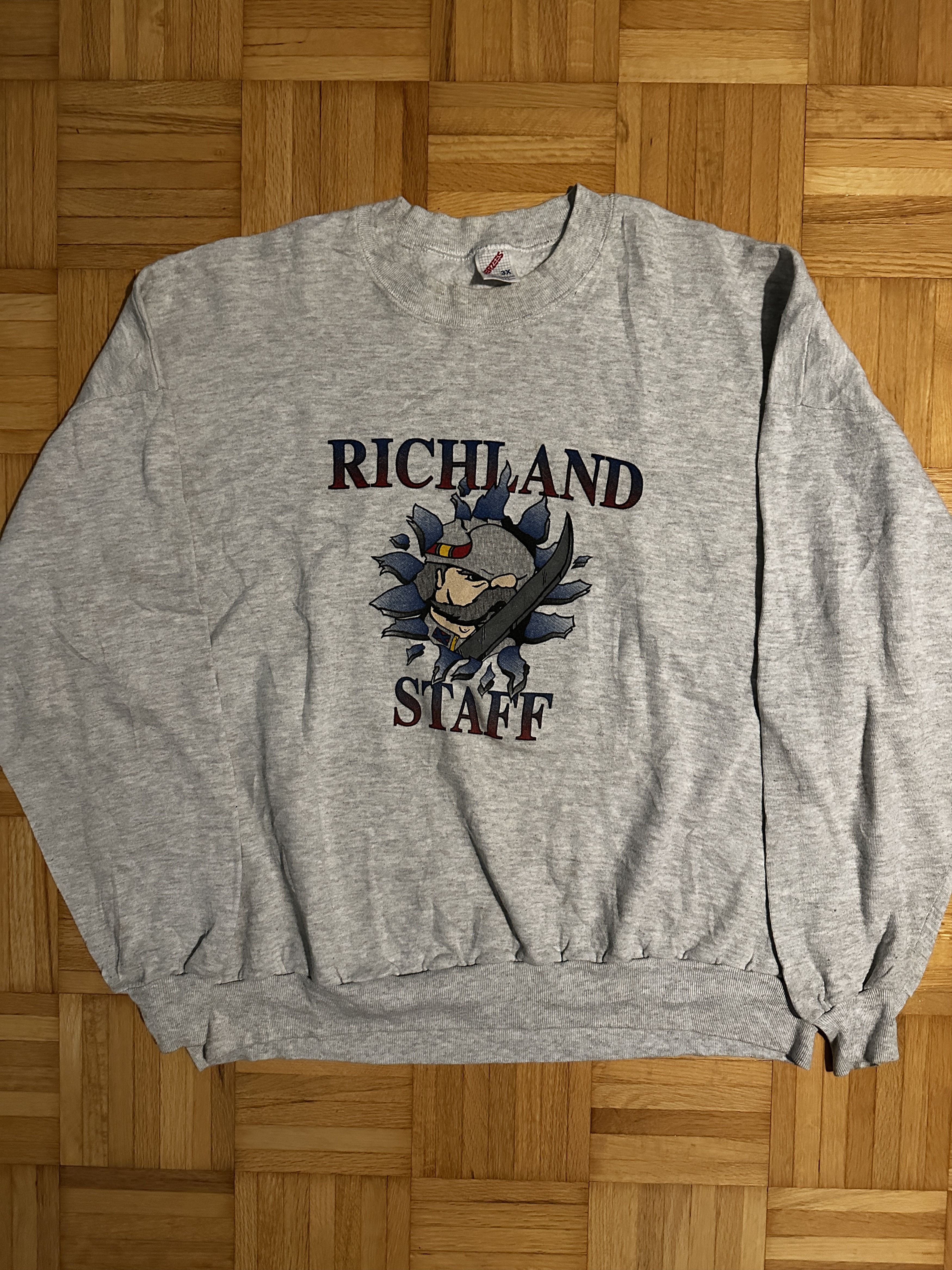 Vintage Vintage Richland Staff Crewneck Grey XL Size US XL / EU 56 / 4 - 1 Thumbnail