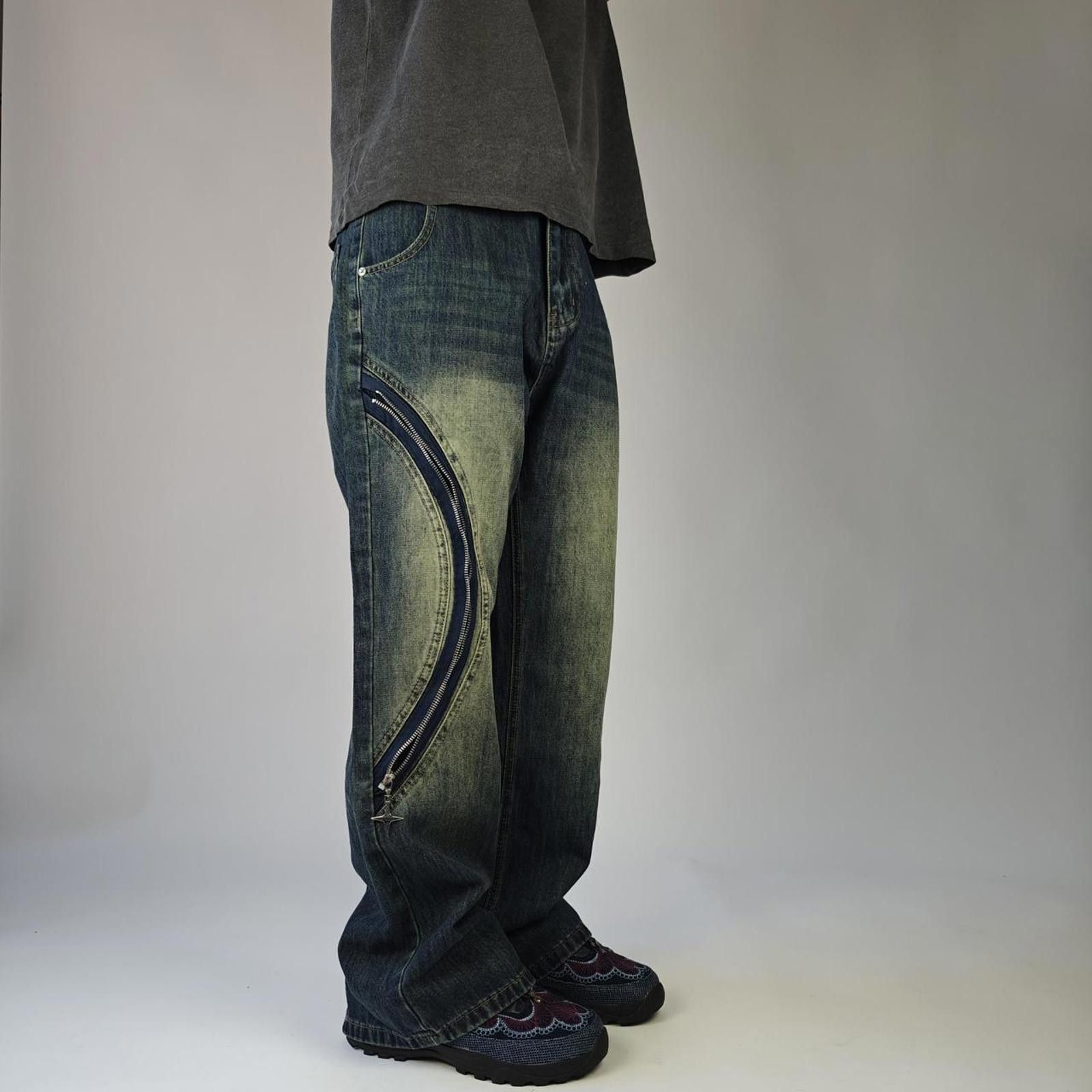 Other Blue Faded Sidezip Wide Leg Denim Size US 32 / EU 48 - 6 Thumbnail