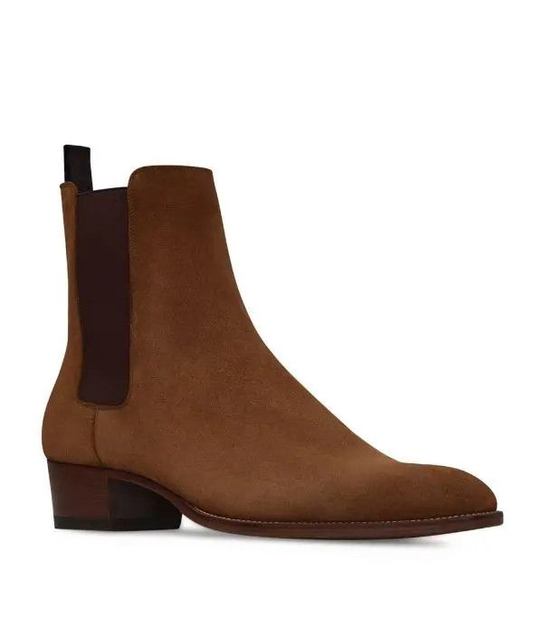 Saint Laurent Paris o1s1wg110824 Wyatt Zipped Boots in Brown Size US 11 / EU 44 - 2 Thumbnail