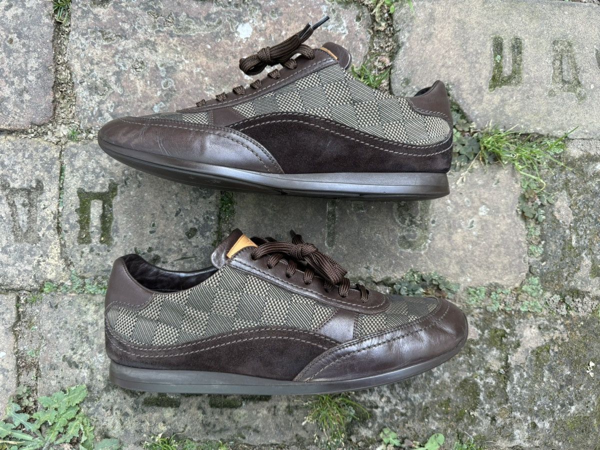 Louis Vuitton 🔥Louis Vuitton🔥(GO-0046)Damier Sneakers Canvas Leather/Suede Size US 9.5 / EU 42-43 - 4 Thumbnail