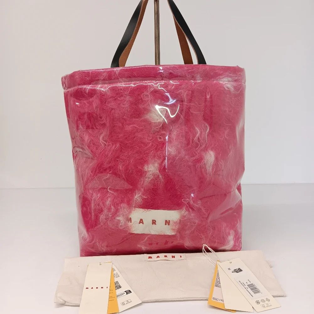 Marni Marni Women's Coated Faux Fur Tote Bag - Fuchsia Size ONE SIZE - 4 Thumbnail