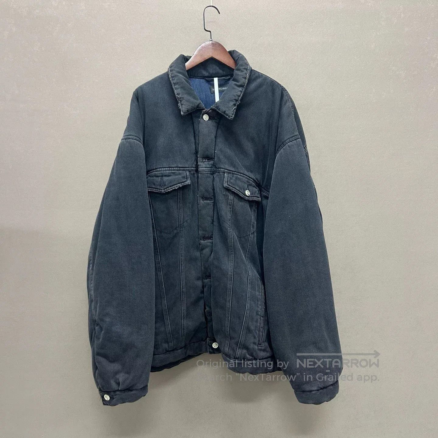 Balenciaga Balenciaga Black Distressed Denim Jacket. Size US S / EU 44-46 / 1 - 1 Thumbnail
