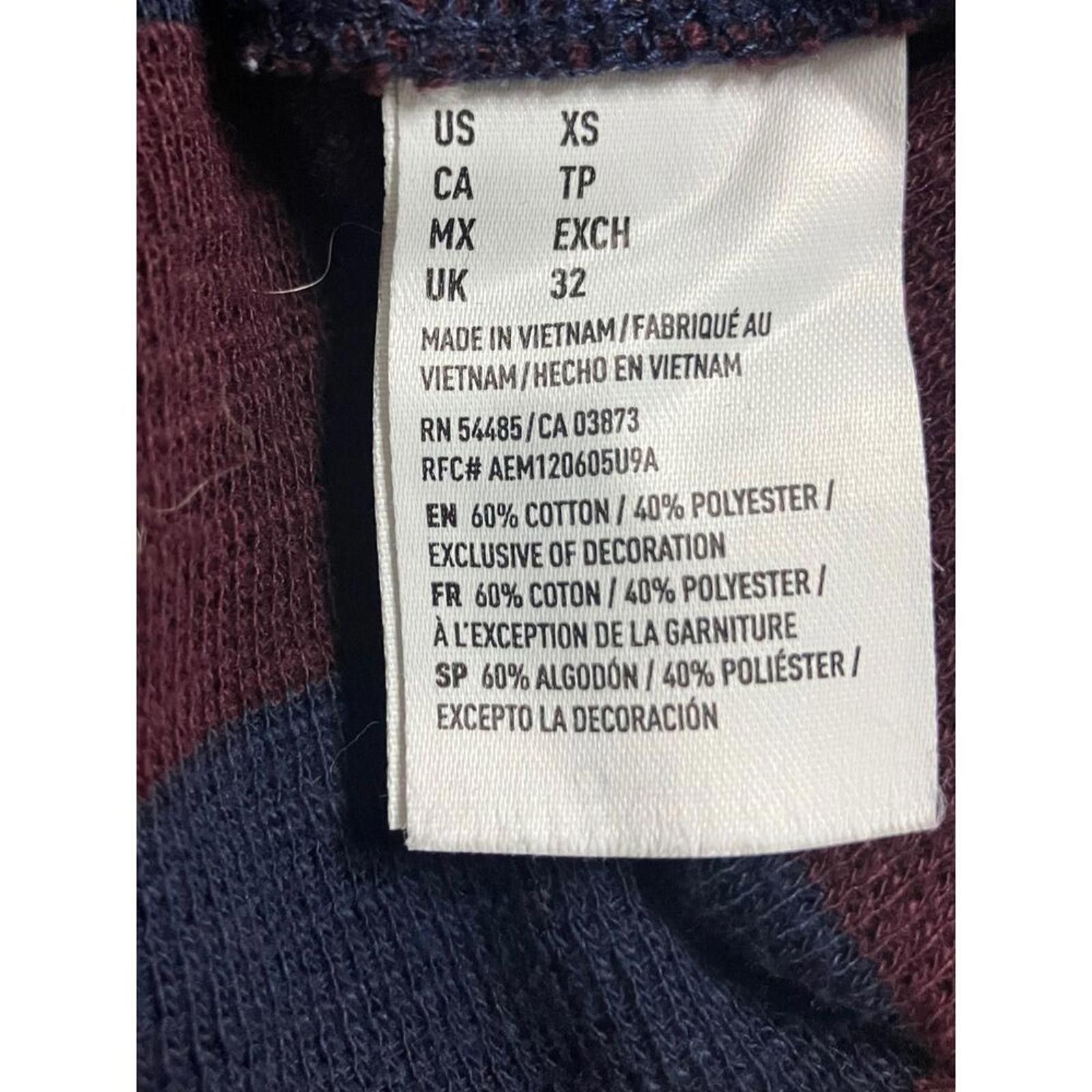 American Eagle Outfitters American Eagle Heritage Thermal Knit XS Navy Stripes Size US XS / EU 42 / 0 - 8 Thumbnail
