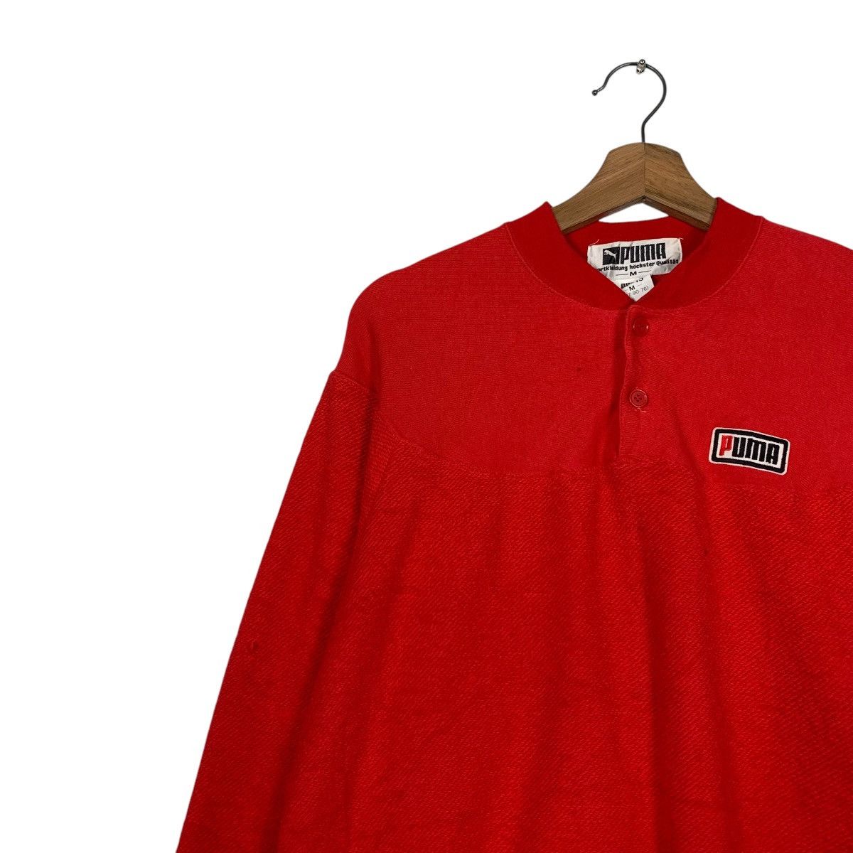 Puma Vintage 90’s PUMA Half Button Red Sweatshirt #2387-C107 Size US M / EU 48-50 / 2 - 6 Thumbnail